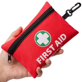 110 Pieces Small First Aid Kit - Includes Emergency Foil Blanket, Scissors for Travel, Home, Office, Vehicle, Camping, Workplace & Outdoor (Red) 110 Pieces