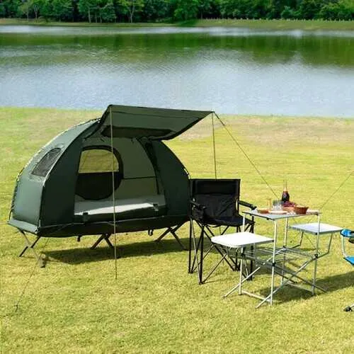 2-Person Compact Portable Pop-Up Tent Air Mattress and Sleeping Bag