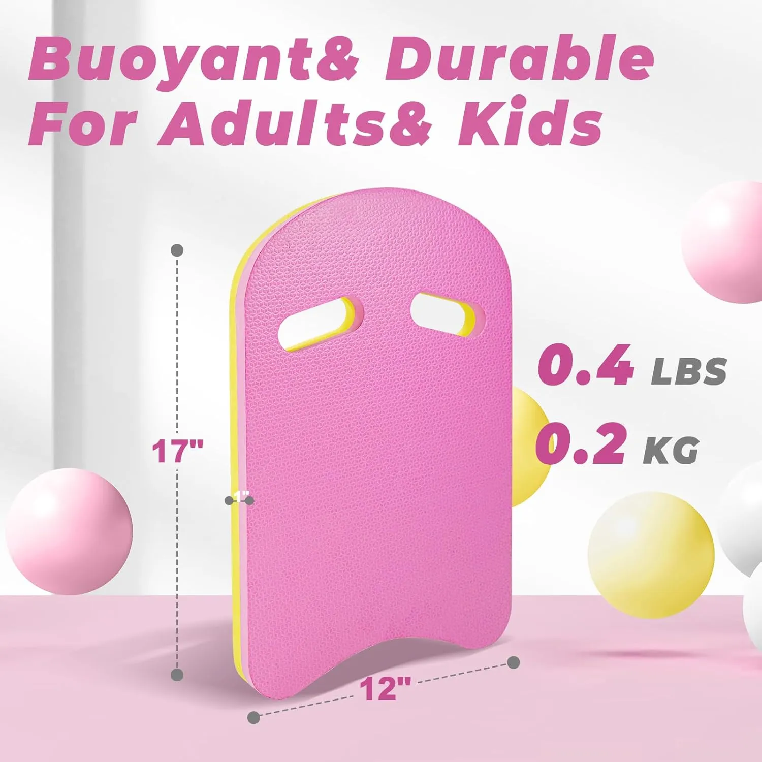 2025 Swimming Kickboard, Training Aid Board for Swimming and Exercise Training, U Design Kick Boards Easy to Grip, Durable EVA Safty Kickboard for Adults and Children