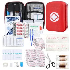 276PCS First Aid Kit Home Car Camping Hiking Emergency Supplies Small Compact Lovely Bag for School Outdoor, Basic Outdoor Essentials Survival Kit for Travel AMORNING 276Pcs