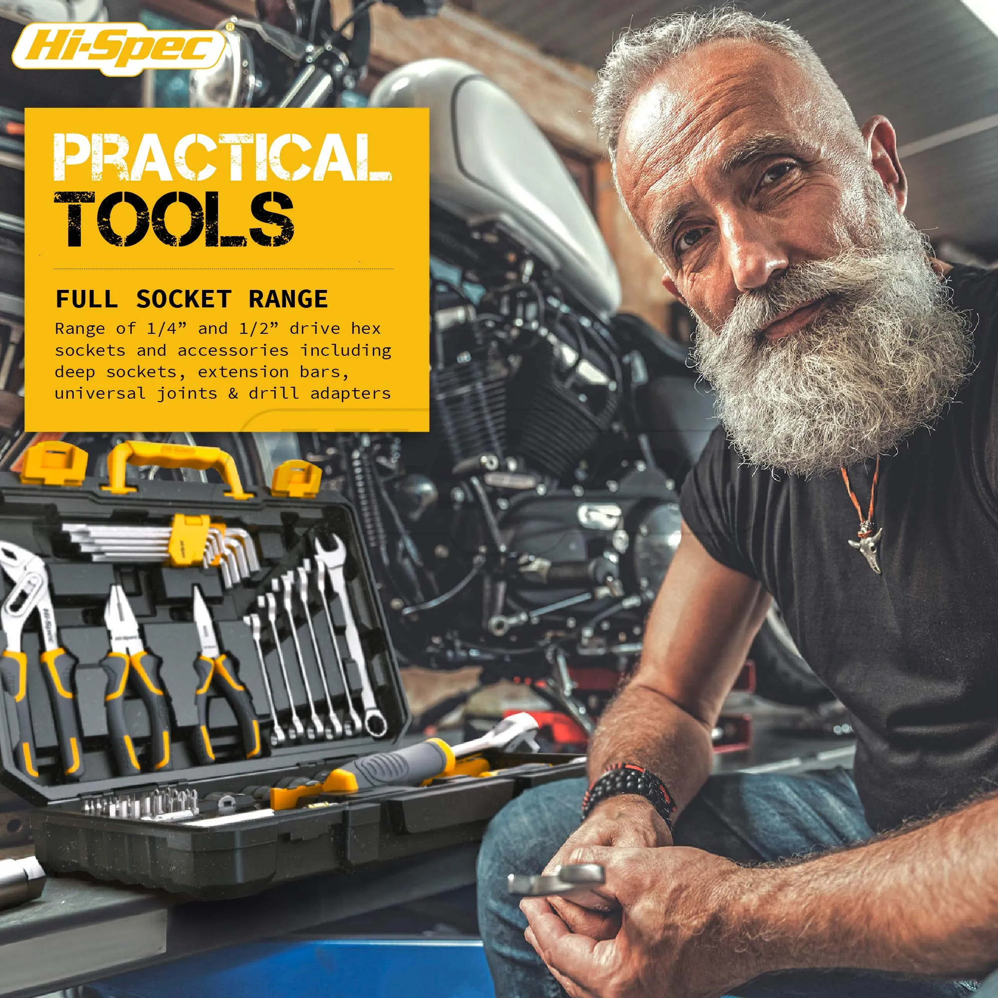 89pc Auto, Garage and Home Mechanics DIY Tool Kit Set. Comprehensive Hand Tools for Car and Motorcycle Repairs