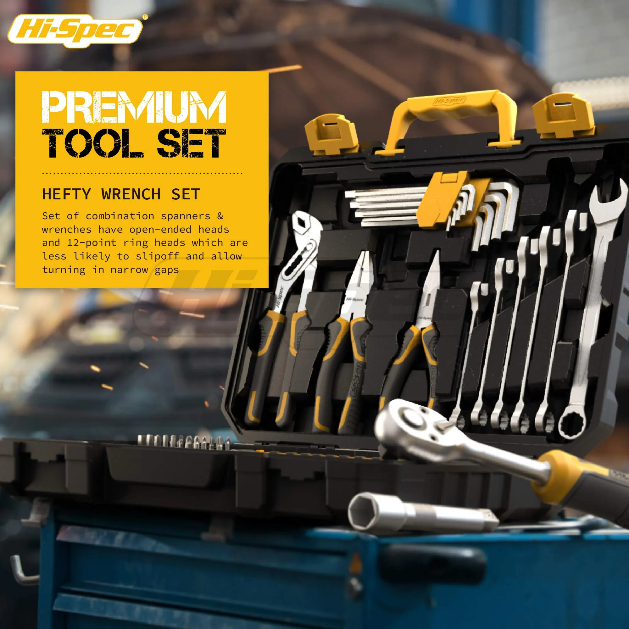 89pc Auto, Garage and Home Mechanics DIY Tool Kit Set. Comprehensive Hand Tools for Car and Motorcycle Repairs