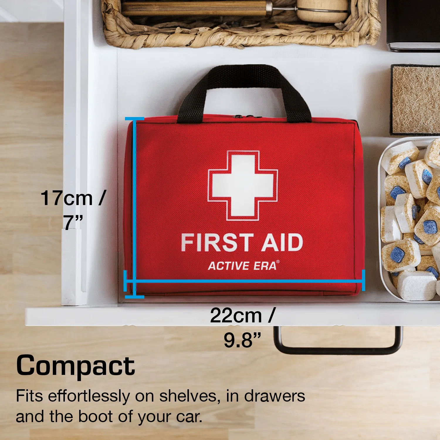 90 Piece Premium First Aid Kit Bag - Red