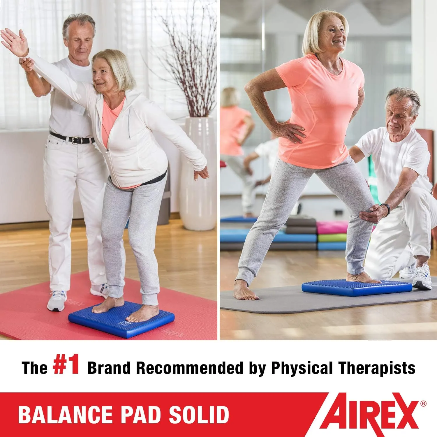 AIREX Balance Pad  Stability Trainer for Balance, Stretching, Physical Therapy, Exercise, Mobility, Rehabilitation and Core Training Non-Slip Closed Cell Foam Premium Balance Pad
