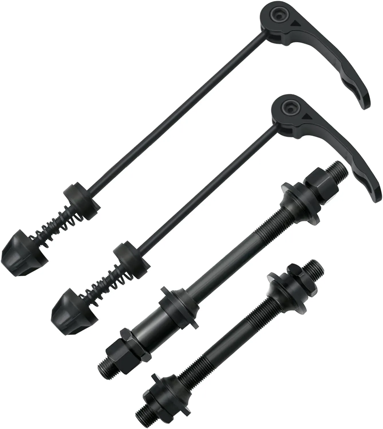 AiTuiTui 1 Pair Bike Quick Release Axle Skewer Bicycle Hub Parts, Front & Rear Axle Hollow Shaft Kit Replacement for Road, Mountain, MTB, BMX Bikes