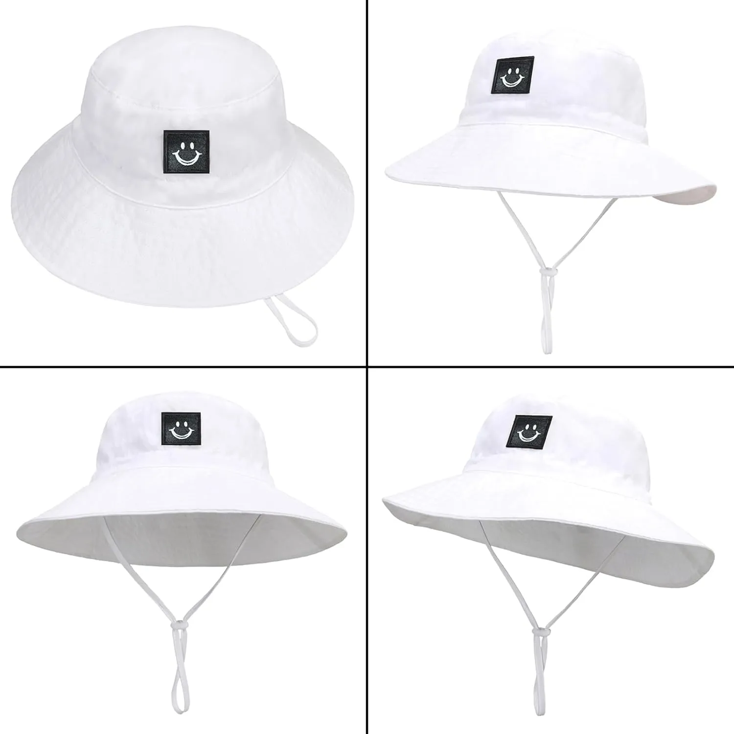 Baby Sun Hat Smiling Face UPF 50  Beach Toddler Bucket Hat for Baby Boys and Girls, Toddler Kids Wide Brim Sun Hats Cap