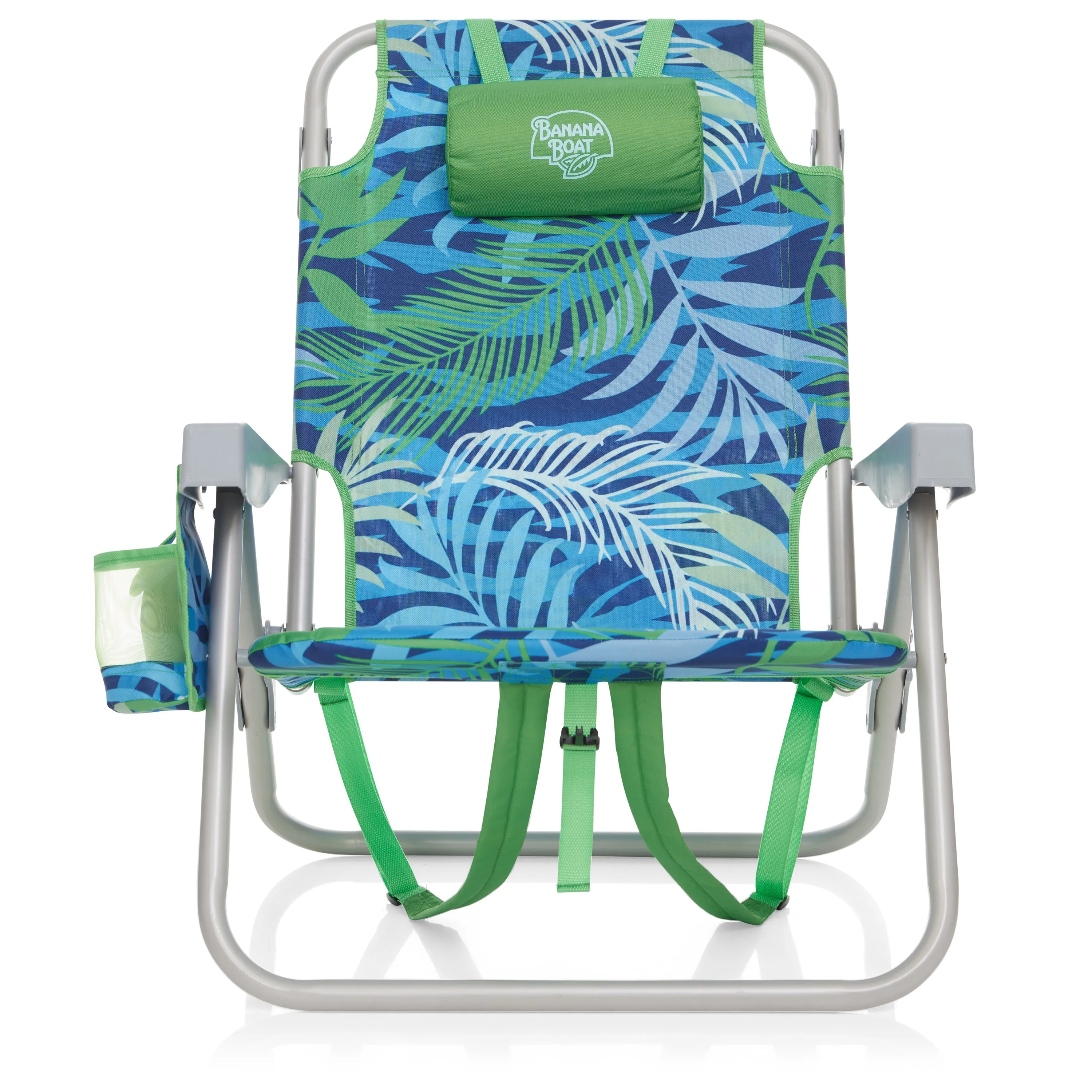 Banana Boat Folding Beach Chair Lightweight Backpack Chairs for Adults 5-Position with Lay Flat Perfect for Outdoor Heavy Duty Beach Chair - 300 Lbs Weight Capacity, Turquoise/Aqua