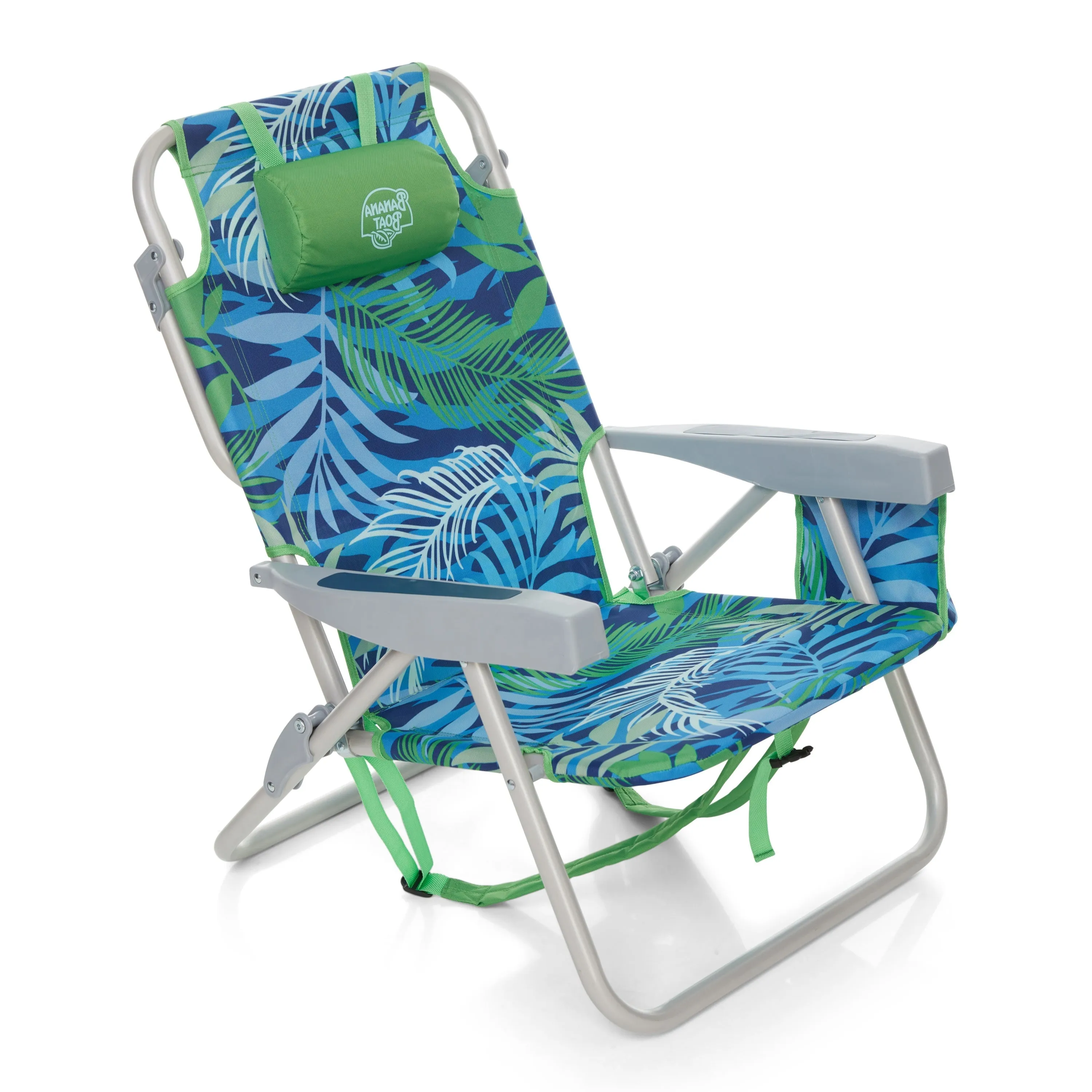Banana Boat Folding Beach Chair Lightweight Backpack Chairs for Adults 5-Position with Lay Flat Perfect for Outdoor Heavy Duty Beach Chair - 300 Lbs Weight Capacity, Turquoise/Aqua