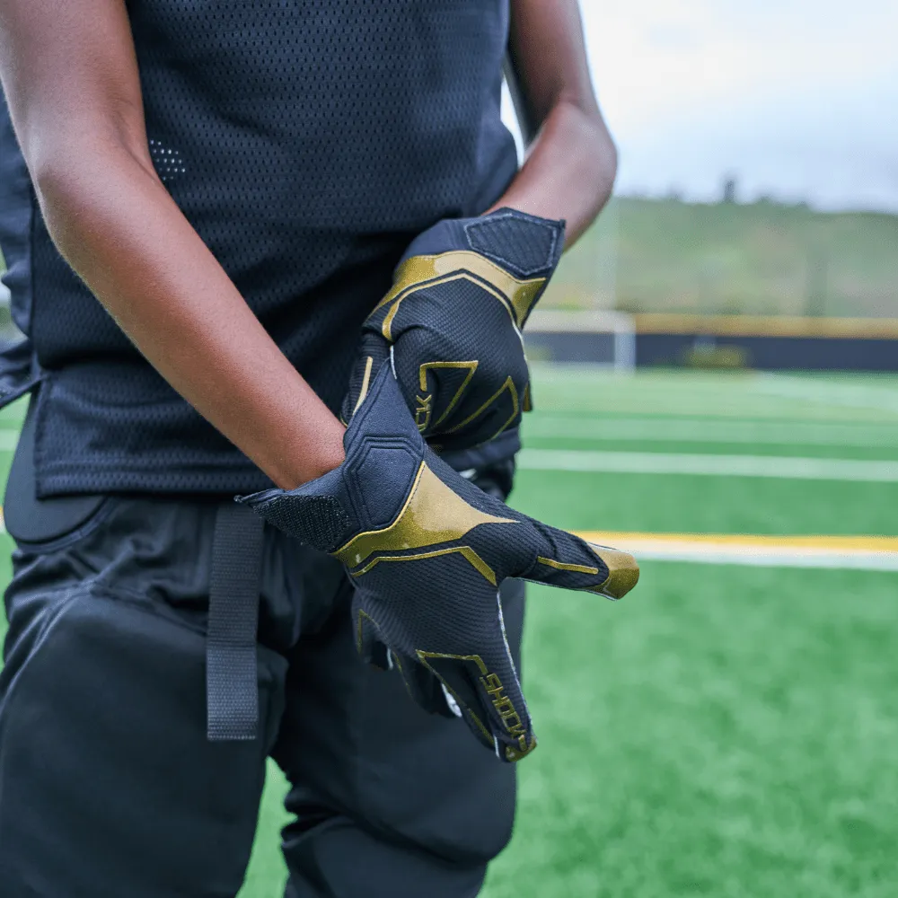 Black/Gold King Showtime Receiver Gloves