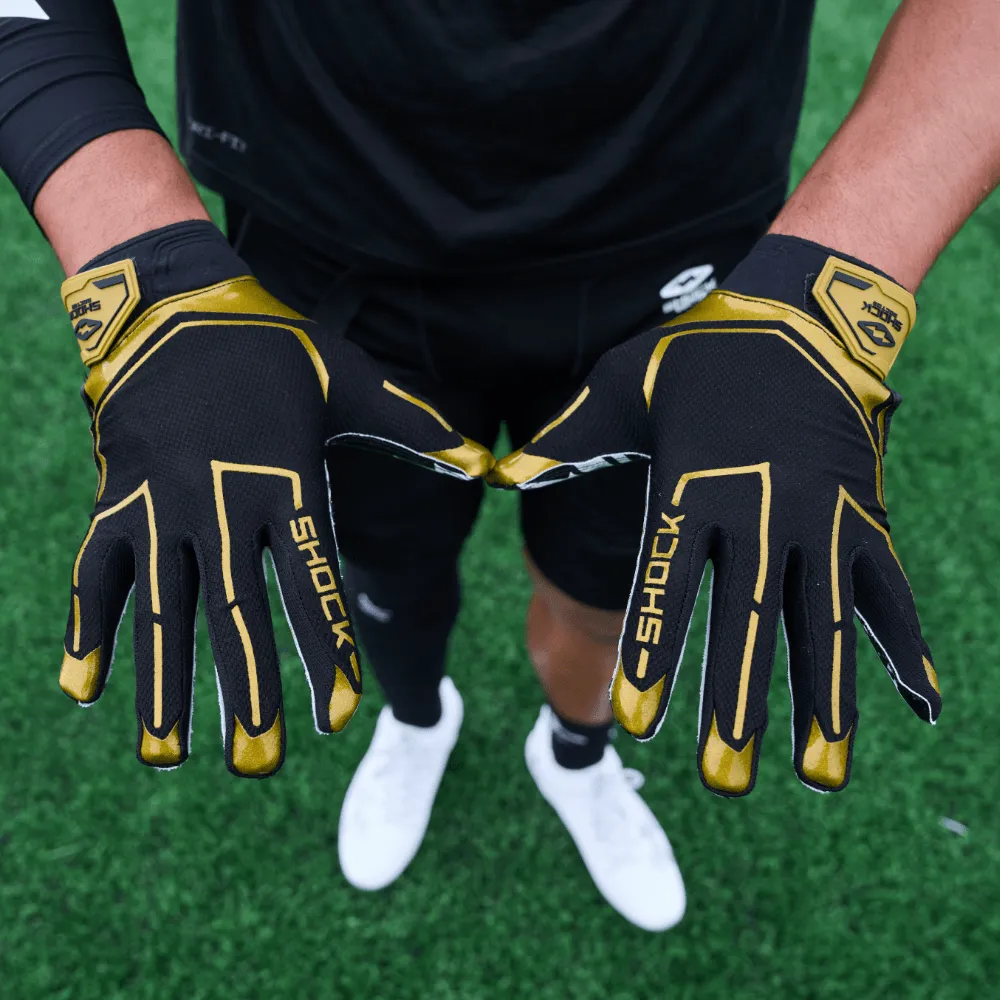 Black/Gold King Showtime Receiver Gloves
