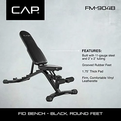 CAP Barbell Adjustable Utility Weight Bench, Crescent Shaped BackPad