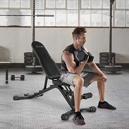 CAP Barbell Adjustable Utility Weight Bench, Crescent Shaped BackPad