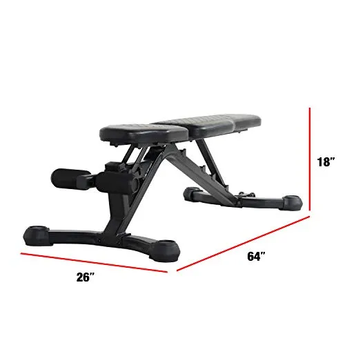 CAP Barbell Adjustable Utility Weight Bench, Crescent Shaped BackPad