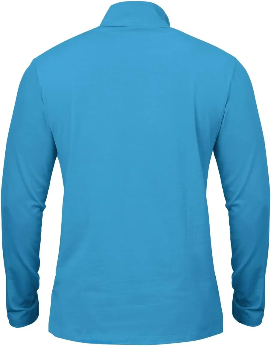 CARWORNIC Men's 1/4 Zip Pullover Long Sleeve Shirt Casual Slim Fit Stretch Cotton Mock Neck Work Golf Shirts