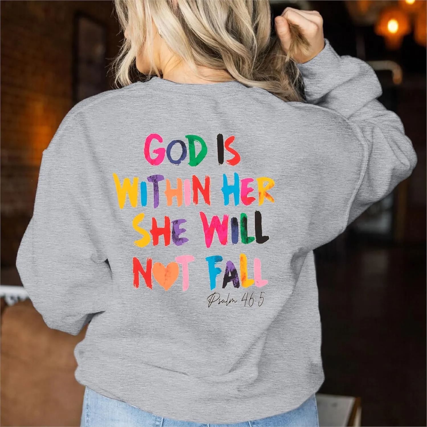 Christian Sweatshirt for Women Bible Verse Shirts Faith Pullover Inspirational Long Sleeve Shirts Casual Tops
