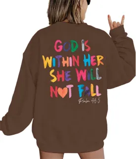 Christian Sweatshirt for Women Bible Verse Shirts Faith Pullover Inspirational Long Sleeve Shirts Casual Tops