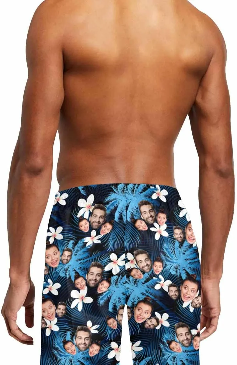 Custom Face Swim Trunks Men Funny Personalized Photo Print American Flag Swim Trunks Shorts Birthday Gifts for Men