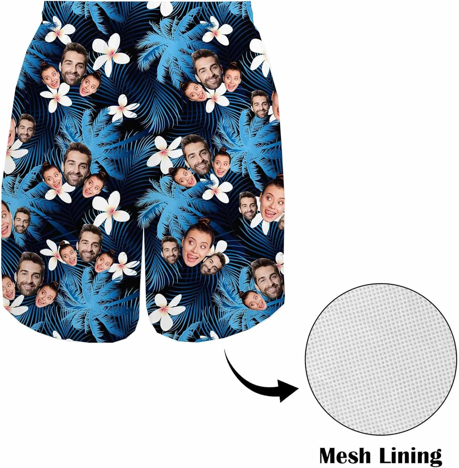 Custom Face Swim Trunks Men Funny Personalized Photo Print American Flag Swim Trunks Shorts Birthday Gifts for Men