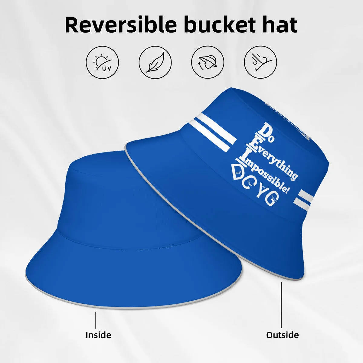 DCYG DEI 24  White & Blue Bucket Hat