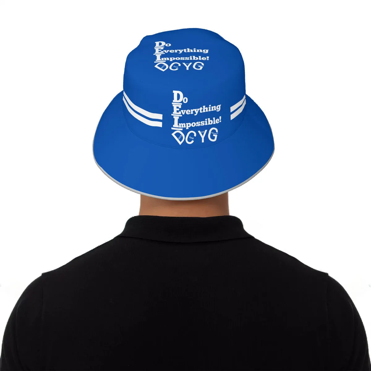 DCYG DEI 24  White & Blue Bucket Hat