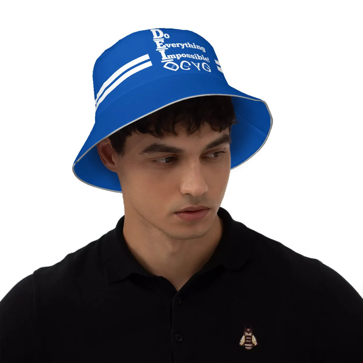 DCYG DEI 24  White & Blue Bucket Hat