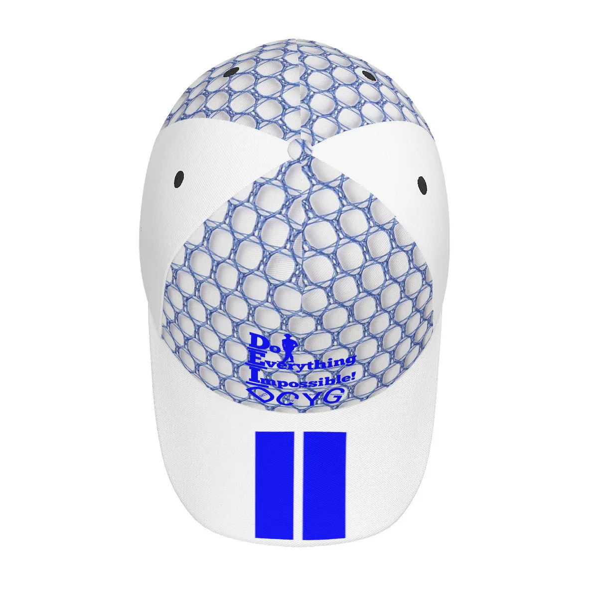 DEI 24 BM Blue logo & White Curved Brim Baseball Cap (AOP)