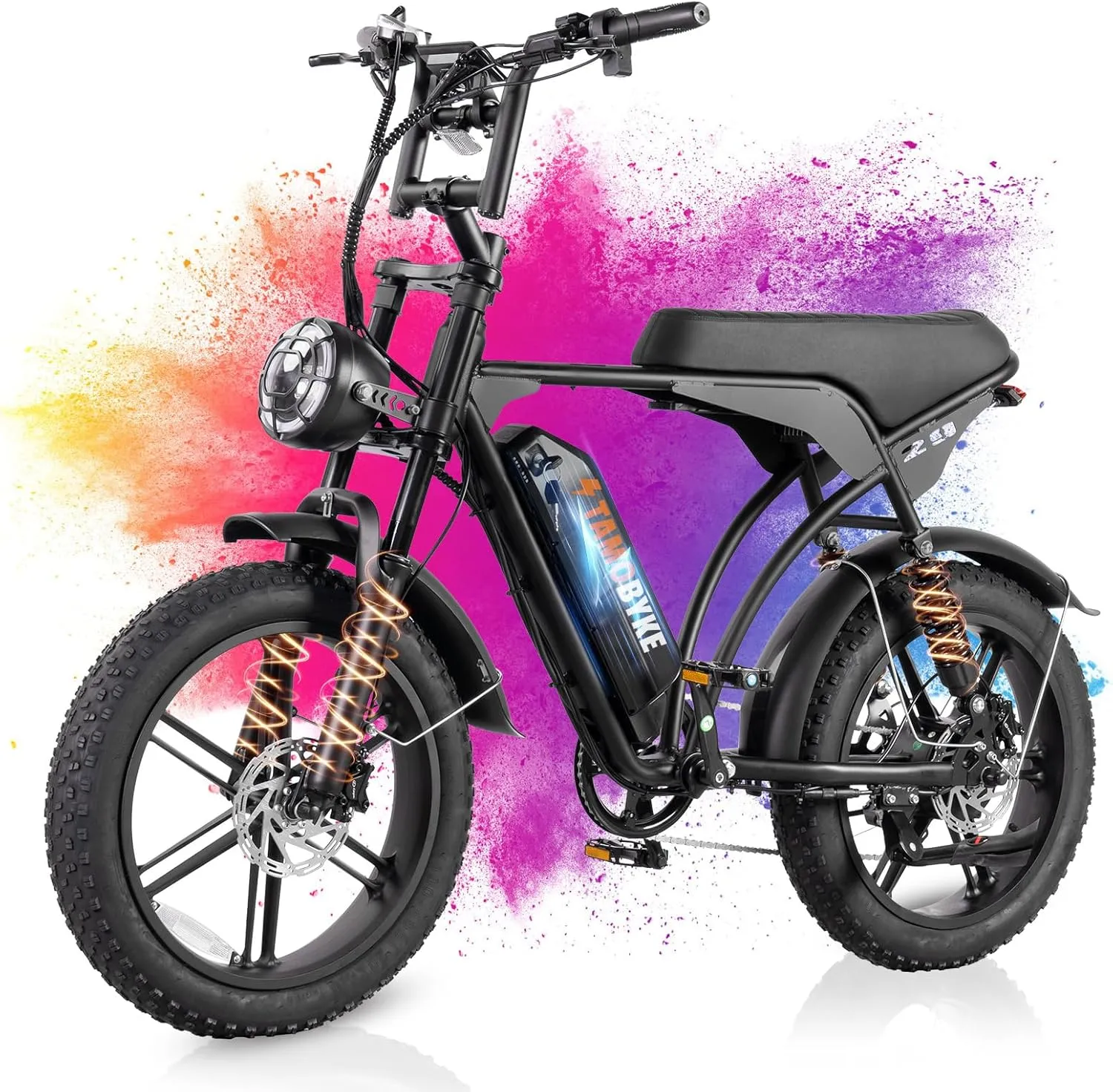 Electric Bike for Adults, Powerful 1000-2000W Motor, 20-24'' Fat Tire Ebikes, 48V15.6-31.2AH Battery,28-34MPH Speed, Full Suspension Hydralic Brakes Electric Dirt Bike