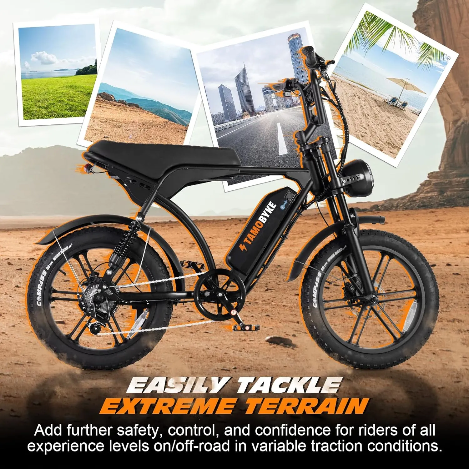 Electric Bike for Adults, Powerful 1000-2000W Motor, 20-24'' Fat Tire Ebikes, 48V15.6-31.2AH Battery,28-34MPH Speed, Full Suspension Hydralic Brakes Electric Dirt Bike
