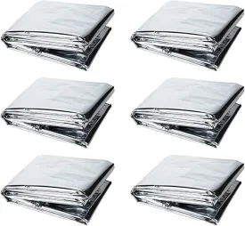 Emergency Thermal Blanket, 160 * 210 cm, Survival kit for Camping Warehouse Emergency Survival Safety (6 Pack)