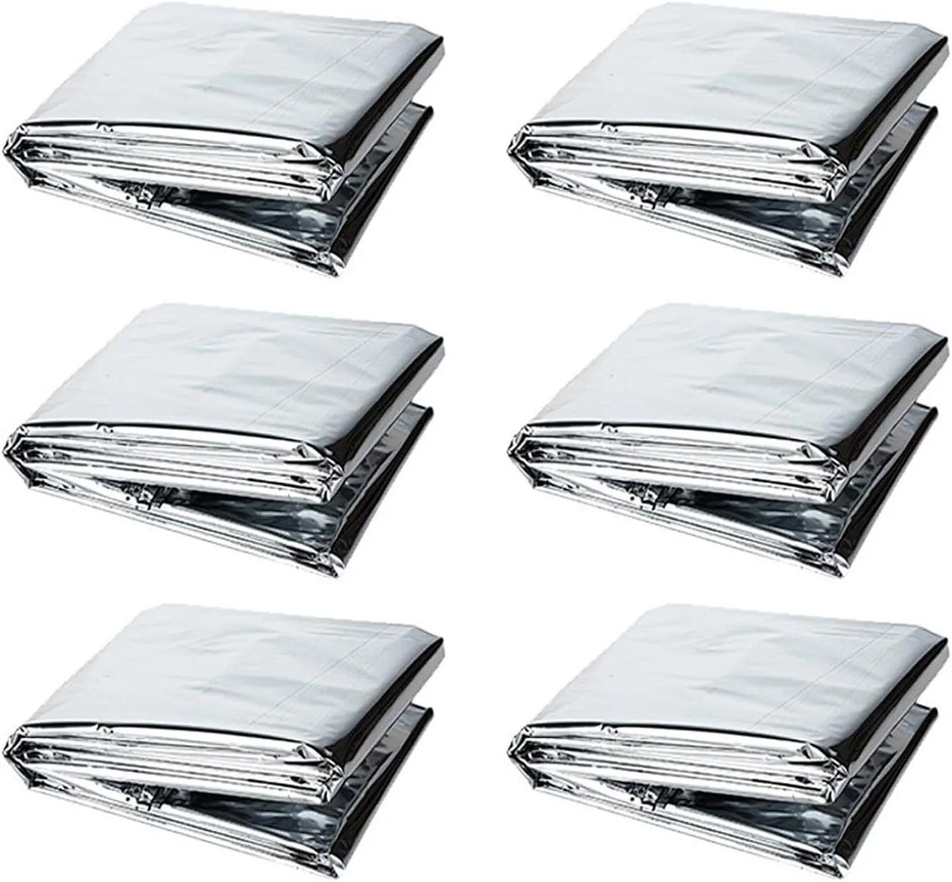 Emergency Thermal Blanket, 160 * 210 cm, Survival kit for Camping Warehouse Emergency Survival Safety (6 Pack)