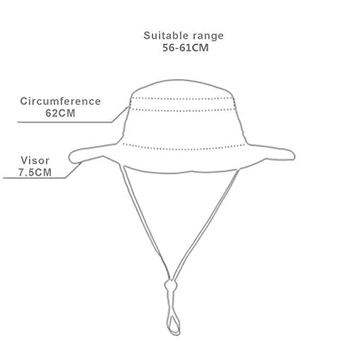 EONPOW Windproof Fishing Hats UPF50  UV Protection Sun Cap Outdoor Bucket Mesh Hat 56-61cm Dark-Khaki