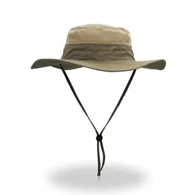 EONPOW Windproof Fishing Hats UPF50  UV Protection Sun Cap Outdoor Bucket Mesh Hat 56-61cm Dark-Khaki
