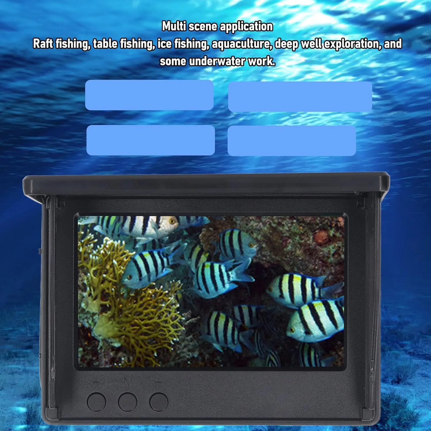 Fish Finder Camera Wide angle Fishing Underwater Breeding Detection Fishing Camera Kit with 4.3 Inch LCD Monitor, for Raft Fishing, Bank Fishing, Ice Fishing (30m / 98.4ft Cable)
