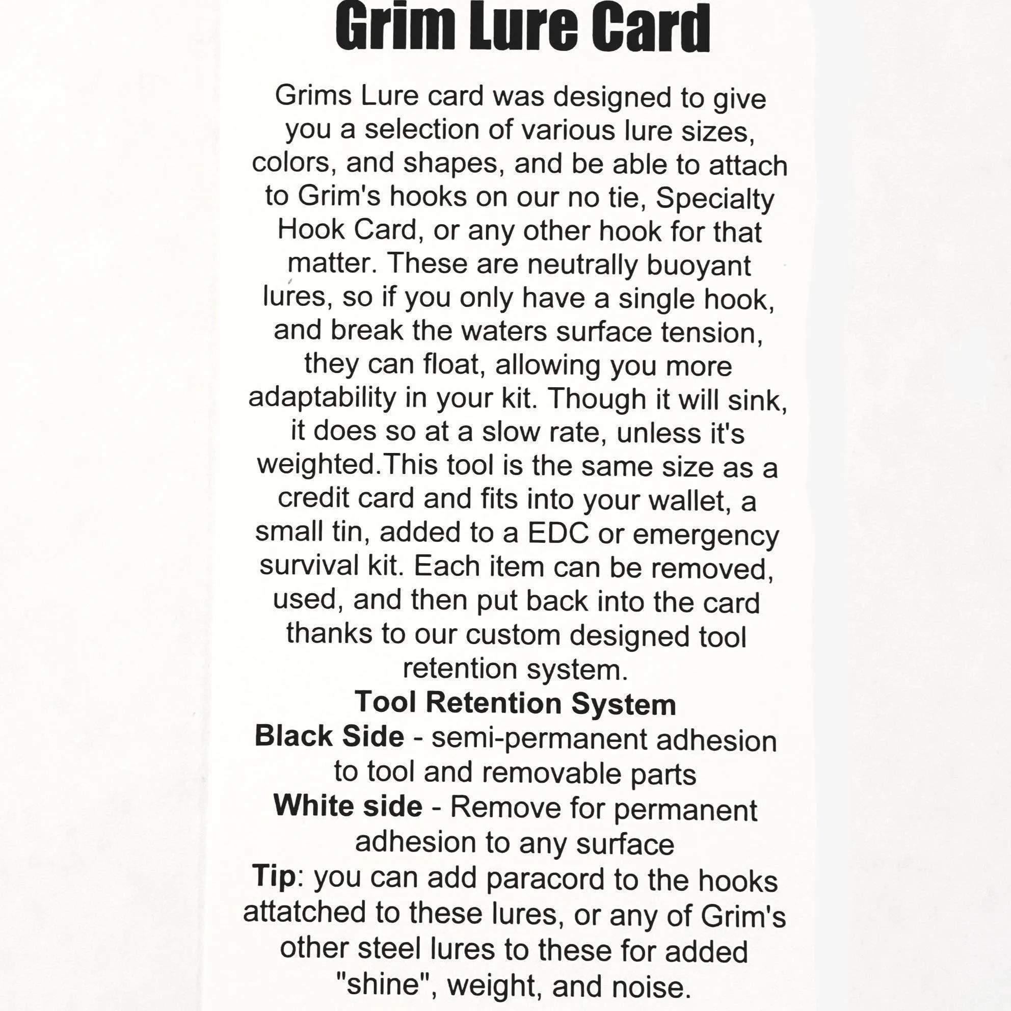 Fishing Lure Card - Fishing Credit Card Tool with Ultralight Lure Set