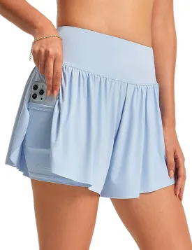 FitsT4 Sports Womens Swim Shorts High Waisted Board Shorts Stretch UPF50  Bathing Swimsuit Bottoms Tummy Control with Liner
