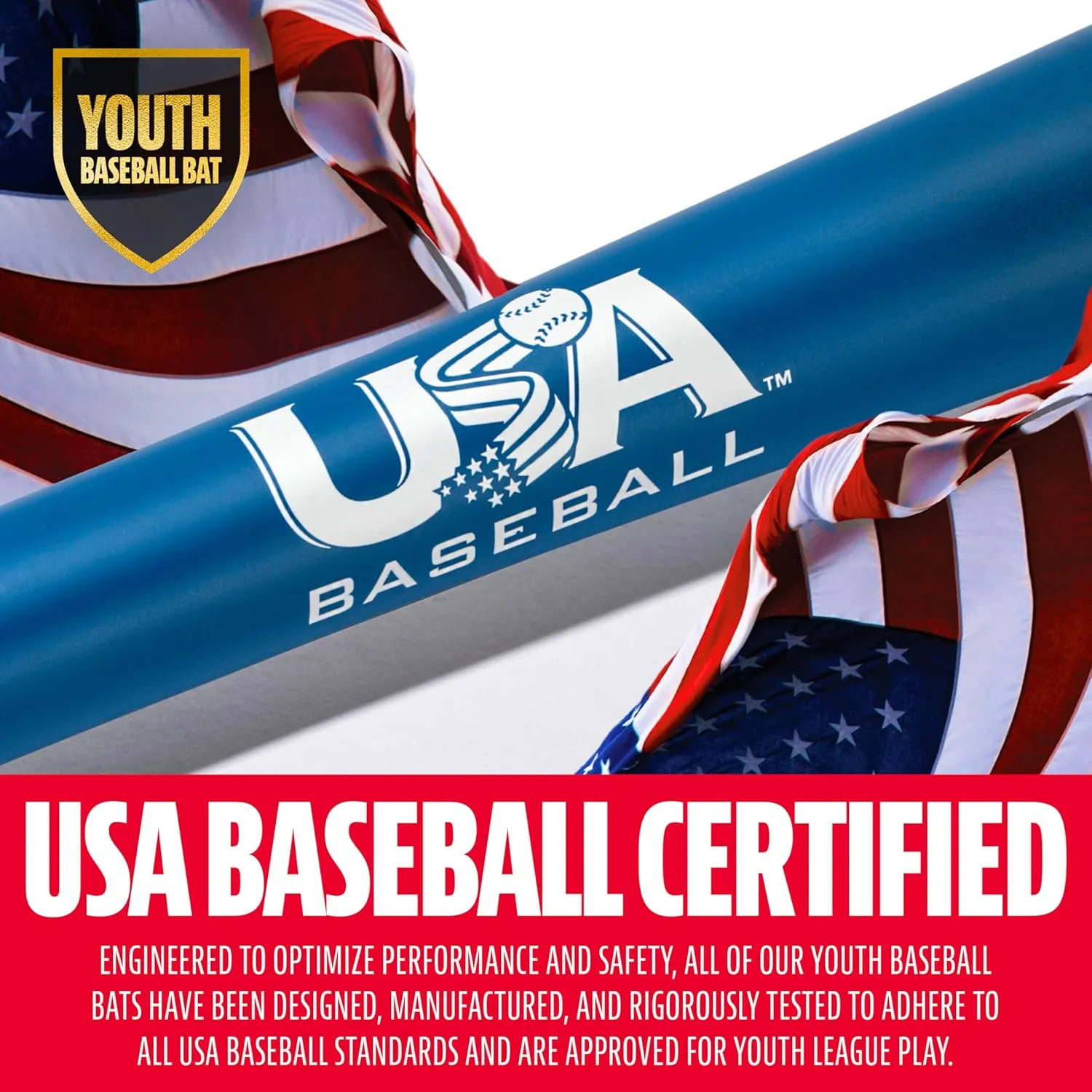 Franklin Sports Youth Baseball Bat - Heist Kids Baseball Bats for Ages 8-12 - 2 5/8" Inch Big Barrel Kids Metal Bat - Youth Drop -9   -10 Aluminum Bats - USA Baseball - 26" to 30" Bats