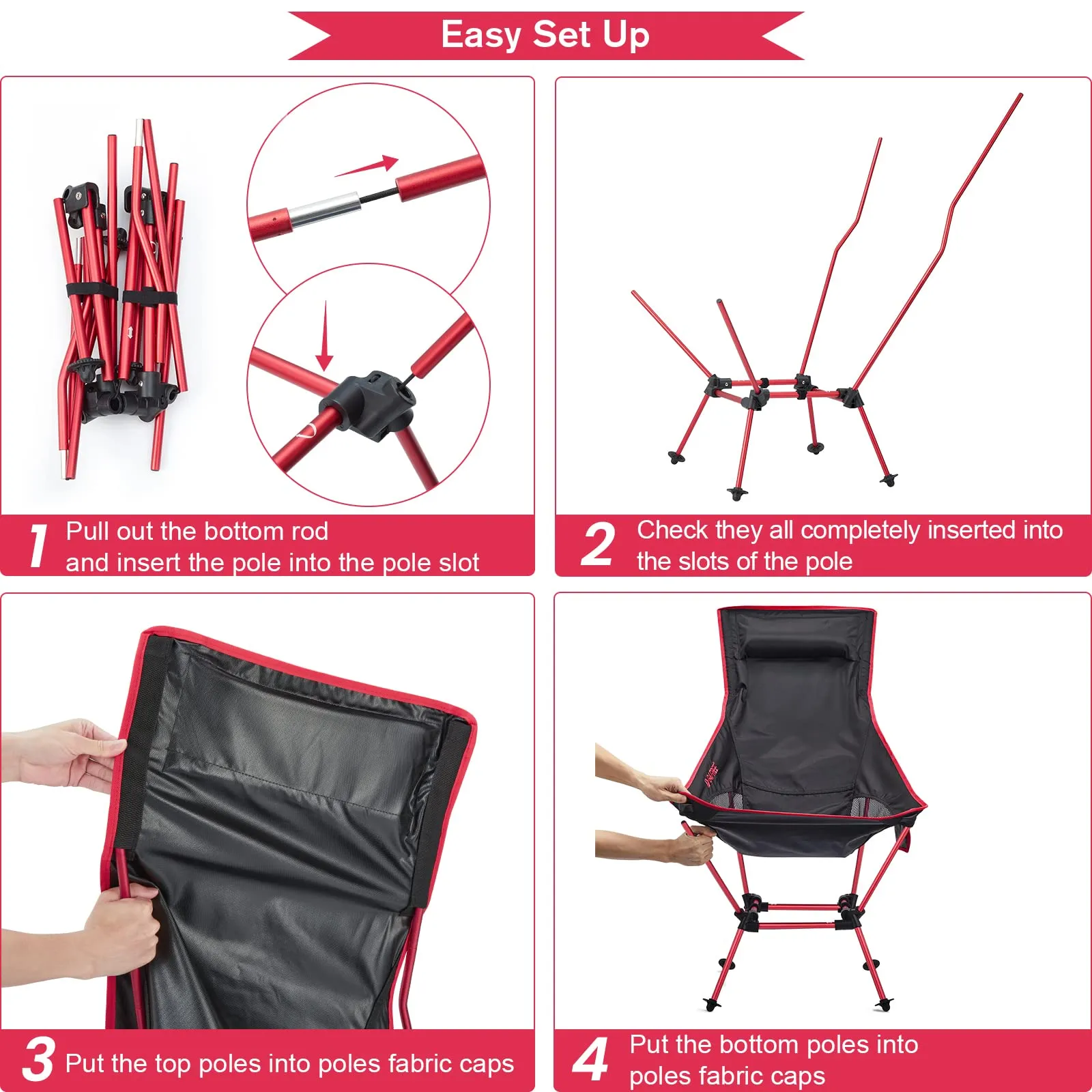 G4Free Lightweight Portable High Back Camp Chair