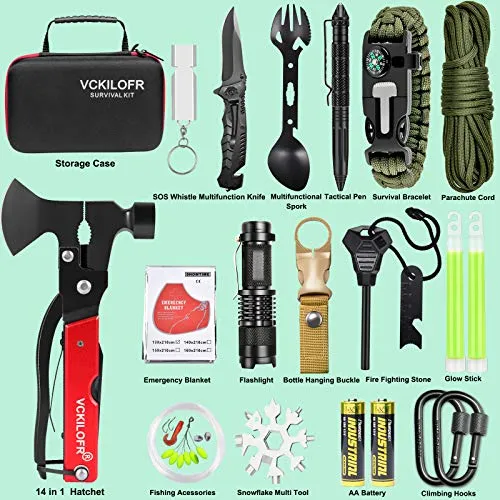 Gifts for Men Dad Husband Fathers, Camping Survival Gear and Equipment Kit 32 in 1, Cool Gadgets Christmas Birthday Gift Ideas for Him Boyfriend, Emergency Outdoor Fishing Hiking Accessories
