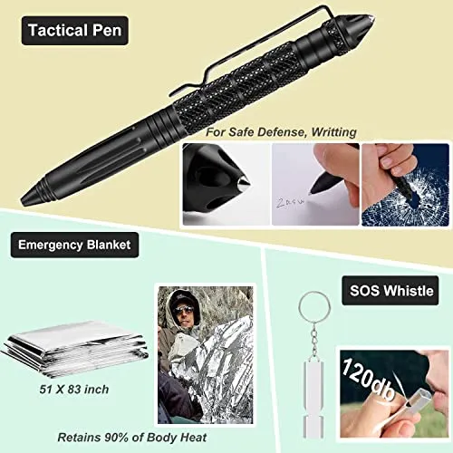 Gifts for Men Dad Husband Fathers, Camping Survival Gear and Equipment Kit 32 in 1, Cool Gadgets Christmas Birthday Gift Ideas for Him Boyfriend, Emergency Outdoor Fishing Hiking Accessories