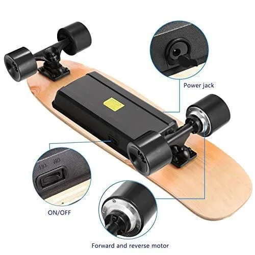 H&A 28" Electric Longboard Skateboard with 400W Brushless Motor
