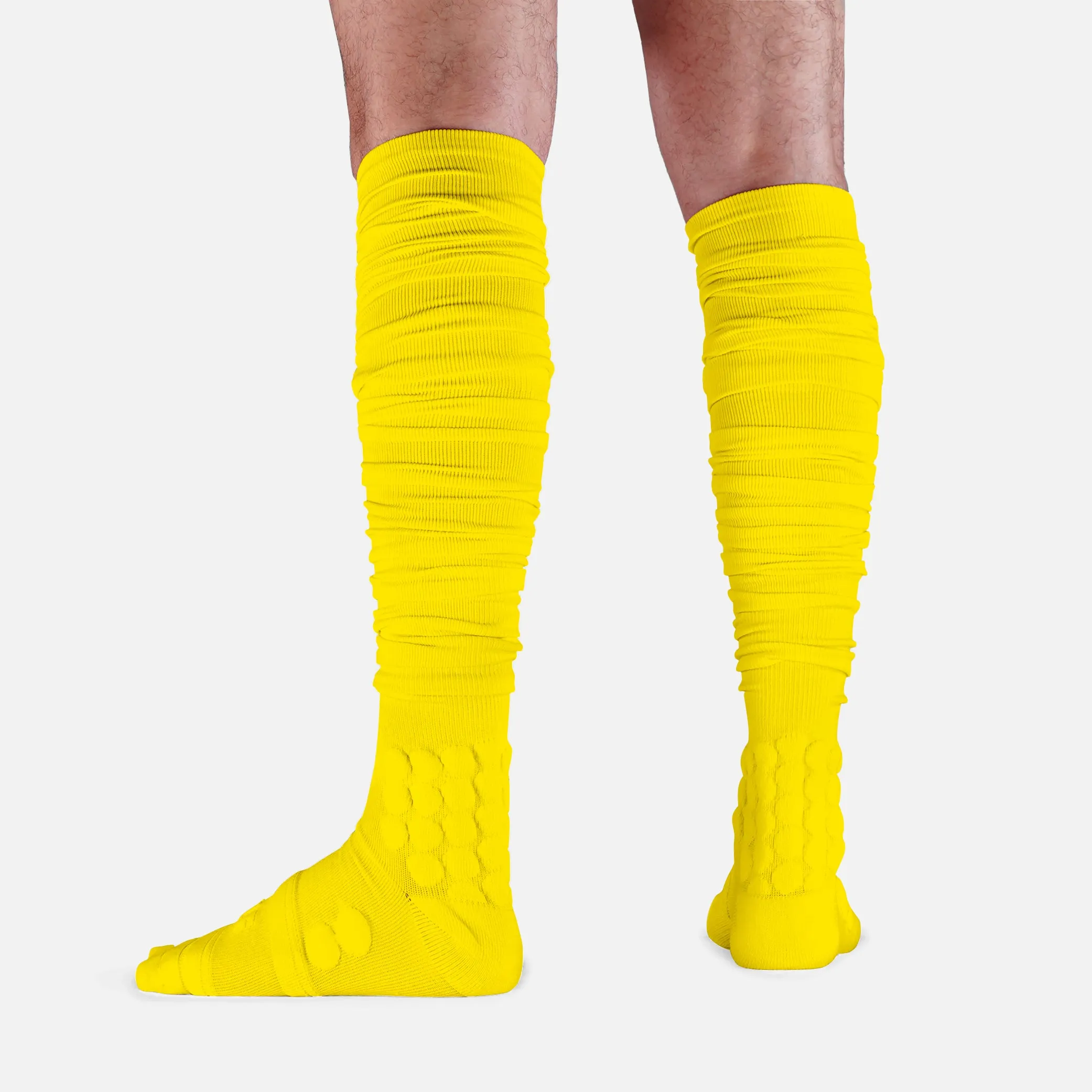 Hue Yellow Football Padded Long Socks