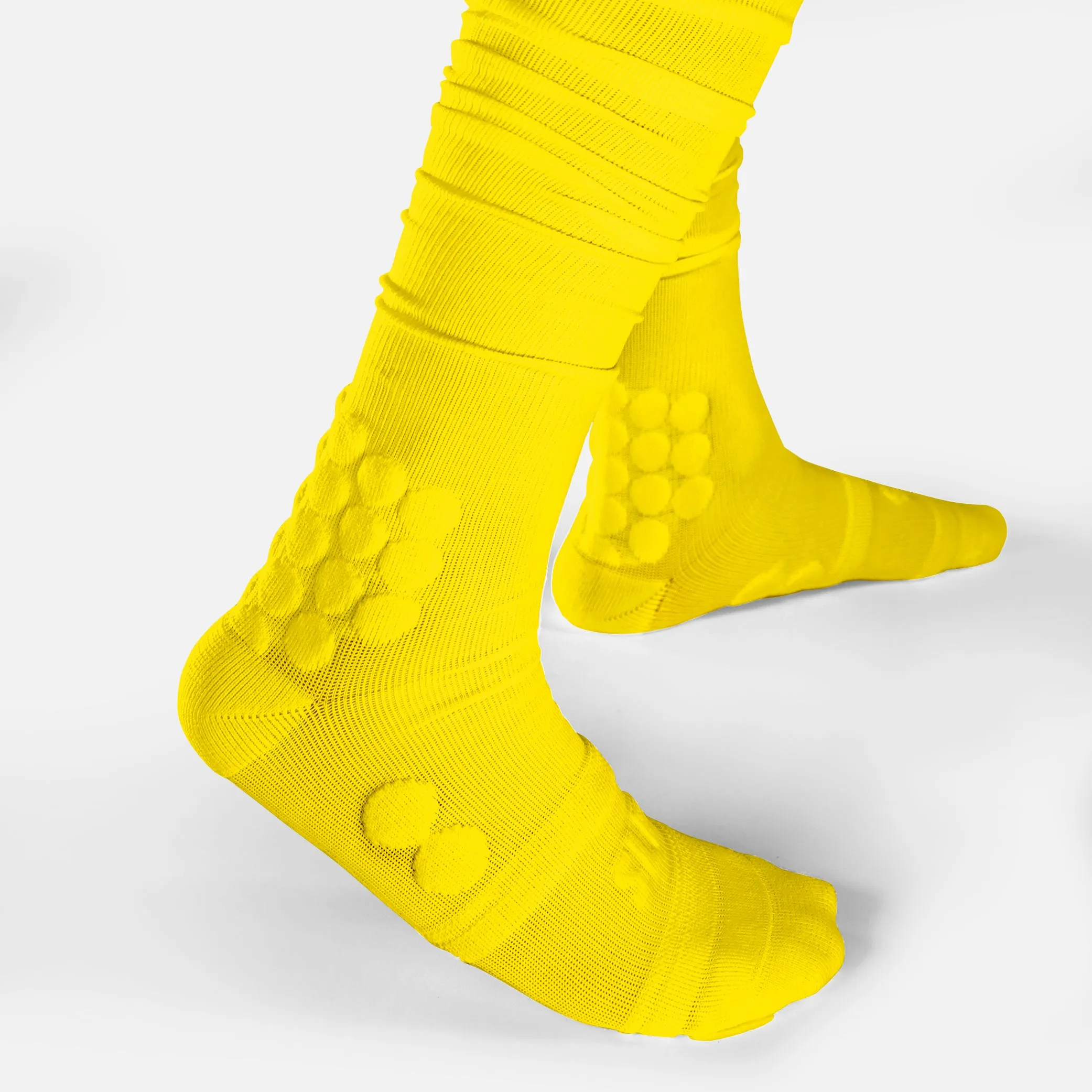 Hue Yellow Football Padded Long Socks