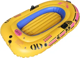 Inflatable Boat, Padded Inflatable Raft for Adults and Children, 2-Person Inflatable Fishing Boat, 190 X 115 X 30cm (Yellow)