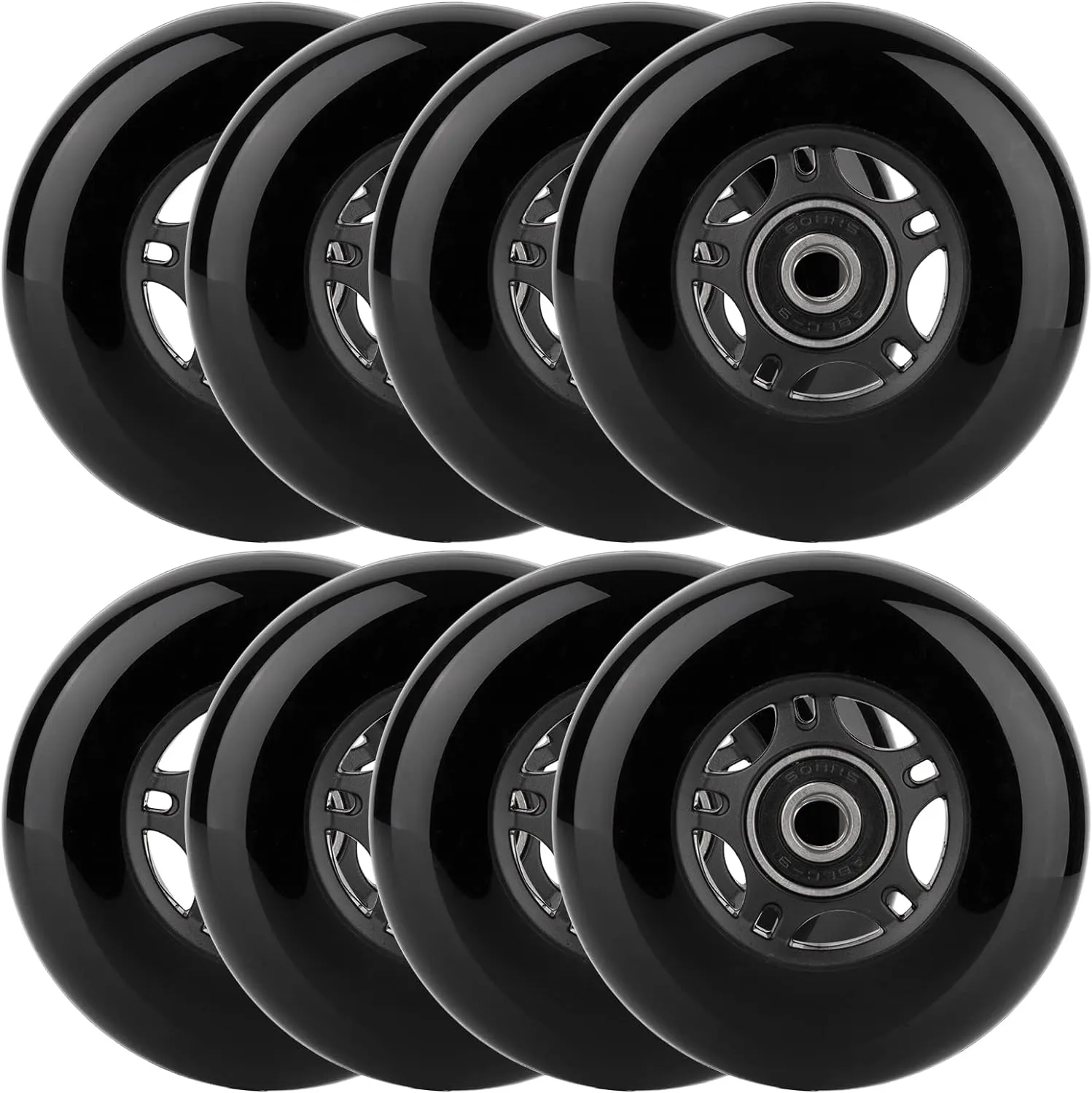 Inline Skate Wheels Outdoor & Indoor Blade Roller Skate Wheel 85a Roller Hockey Wheels w/Bearings ABEC-9 for Scooter Luggage Repair, 64mm 70mm 72mm 76mm 80mm Dia, 8-Pack