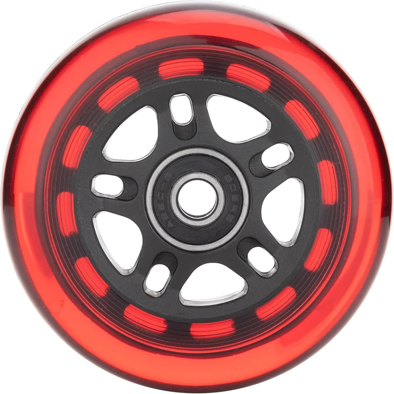 Inline Skate Wheels Outdoor & Indoor Inline Skate Replacement Wheels 85a Roller Hockey Wheels w/Bearings ABEC-9 & Floating Spacers, 64mm 70mm 72mm 76mm 80mm 84mm 90mm Dia, 4-Pack (76mm, Red)