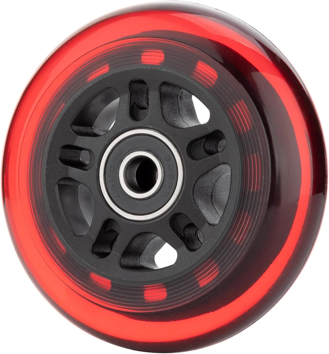 Inline Skate Wheels Outdoor & Indoor Inline Skate Replacement Wheels 85a Roller Hockey Wheels w/Bearings ABEC-9 & Floating Spacers, 64mm 70mm 72mm 76mm 80mm 84mm 90mm Dia, 4-Pack (76mm, Red)