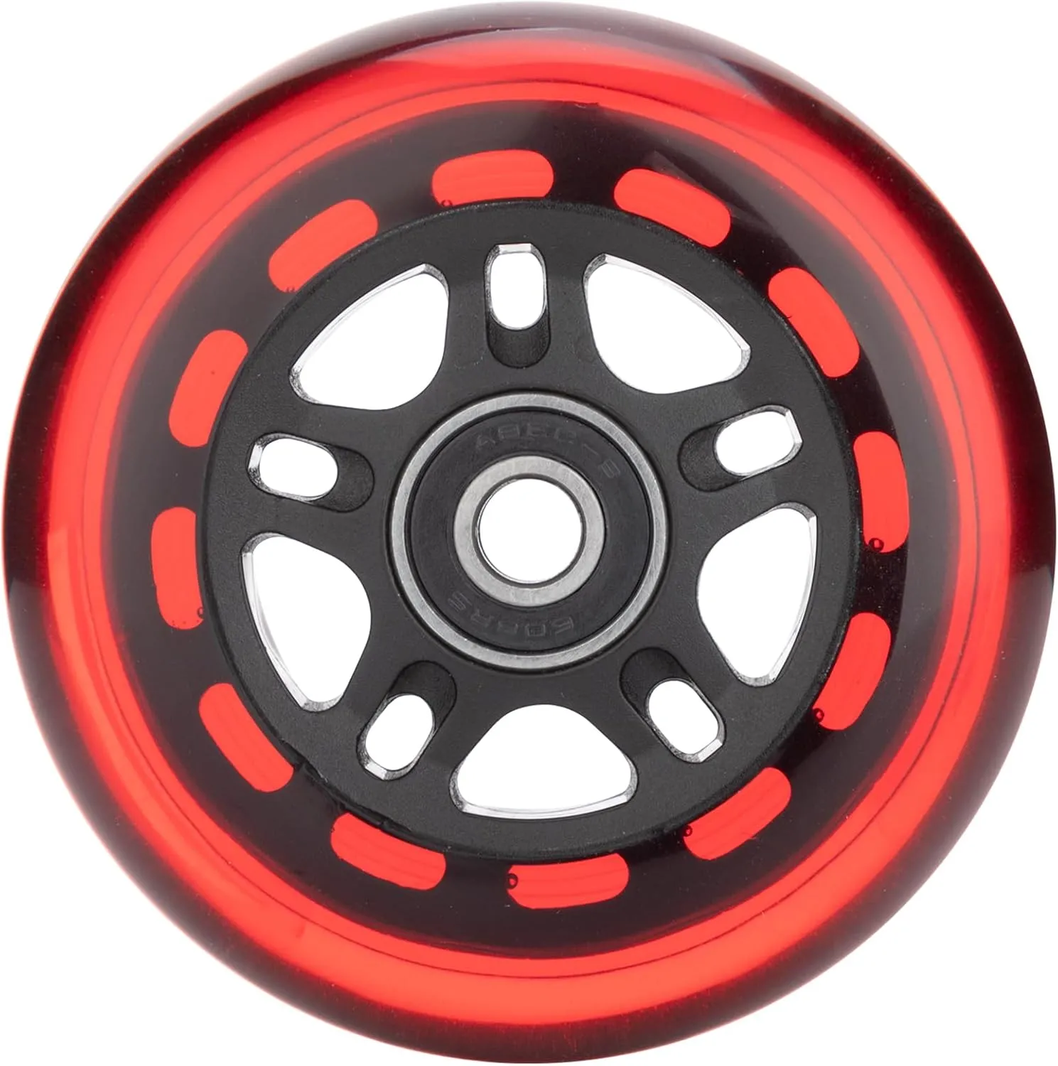 Inline Skate Wheels Outdoor & Indoor Inline Skate Replacement Wheels 85a Roller Hockey Wheels w/Bearings ABEC-9 & Floating Spacers, 64mm 70mm 72mm 76mm 80mm 84mm 90mm Dia, 4-Pack (76mm, Red)