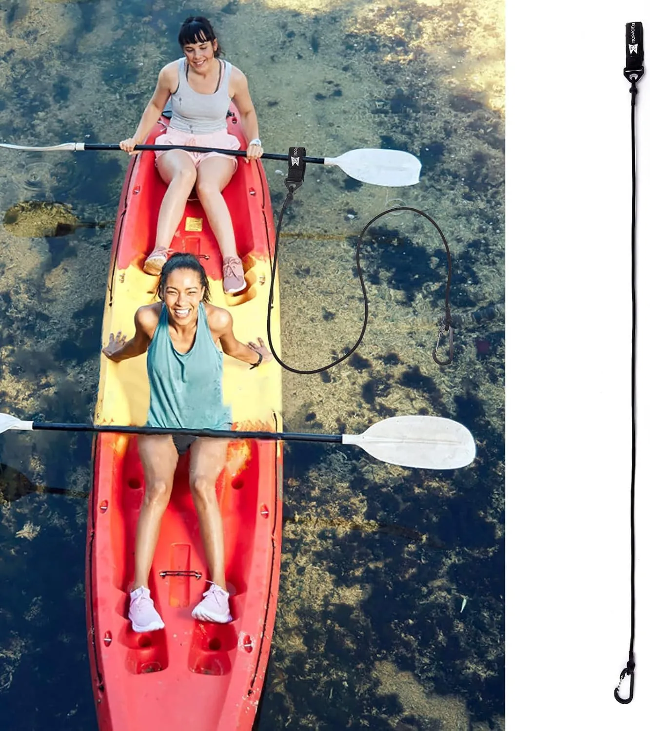 Kayak Paddle Leash, Paddle Leash Lightweight Coiled Kayak Rod Leashes for SUP Kayaking Canoing Fishing Boating