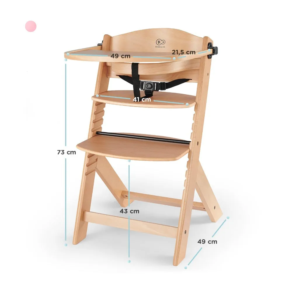 Kinderkraft Enock Highchair ( Cushion   Safety Harness   Tray Included)