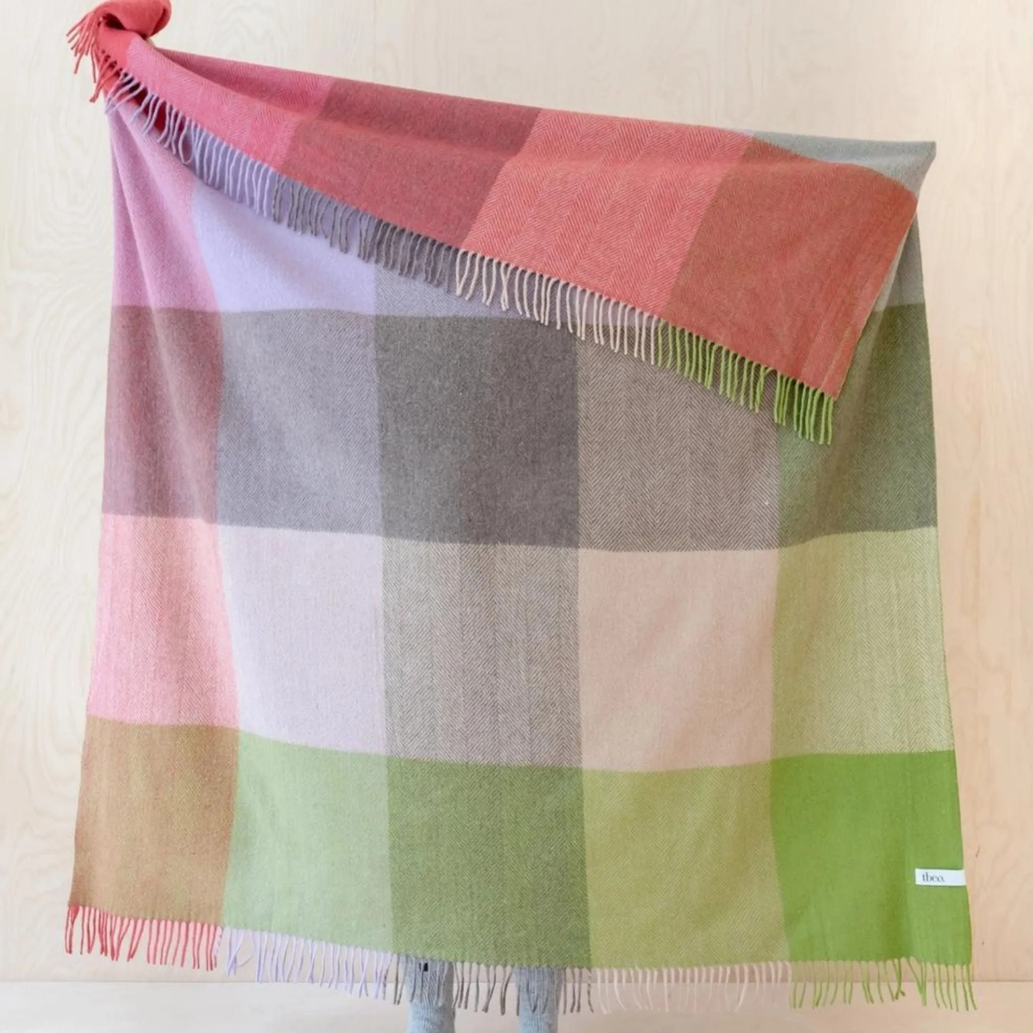 Large Check Blankets in Brushed Wool